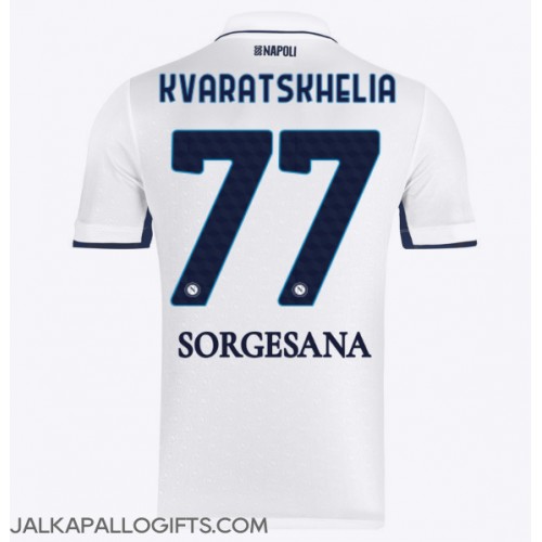 SSC Napoli Khvicha Kvaratskhelia #77 Vieraspaita 2024-25 Lyhythihainen